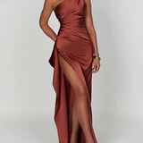 Satin Slit Maxi Dress