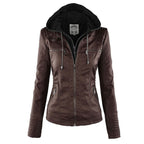 Pia | Moderne Lederjacke mit Kapuze