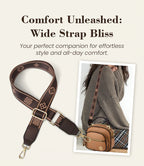 Classic Multifunctional Compartments Adjustable Wide Shoulder Strap Leather Crossbody Bag