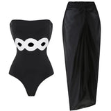 Colorblock One Piece Swimsuit Set