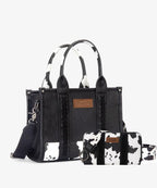 Wrangler Cow Print Crossbody Tote Bag
