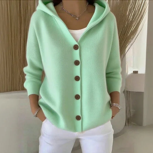 Nylah | Strickjacke mit Kapuze und Knöpfen