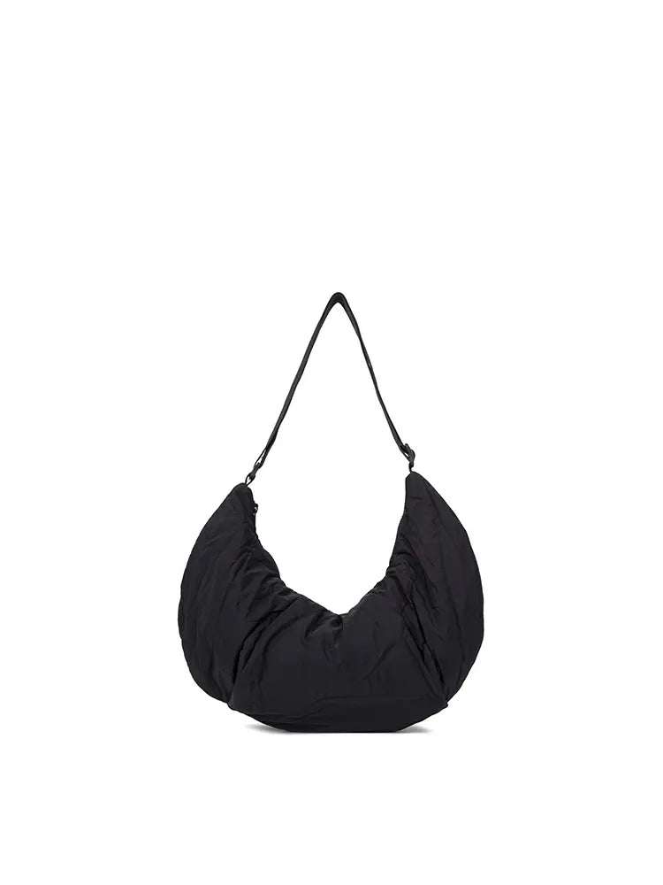 New Lightweight Ruched Hobo Crossbody Bag