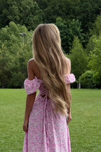 Chic U-Neck Floral Midi Dress