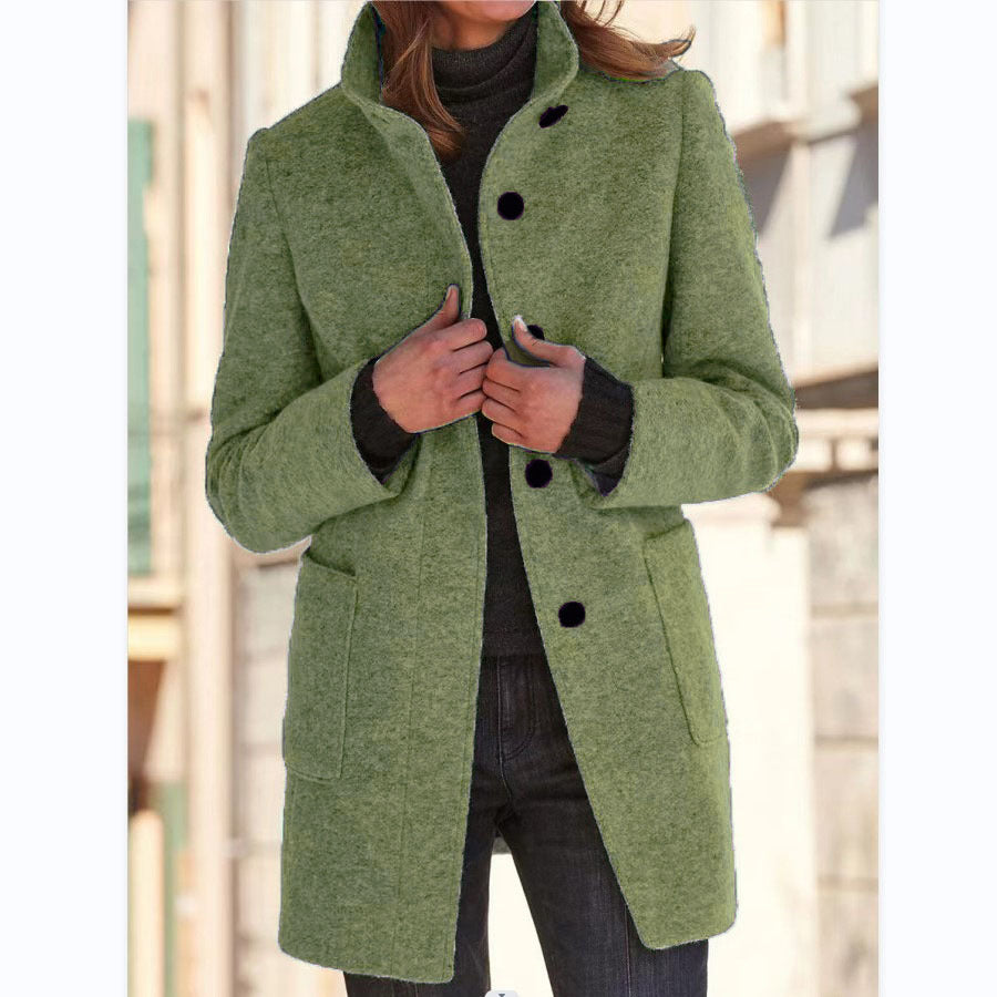 Vintora | Retro Damen-Windjacke mit Knöpfen und Stehkragen