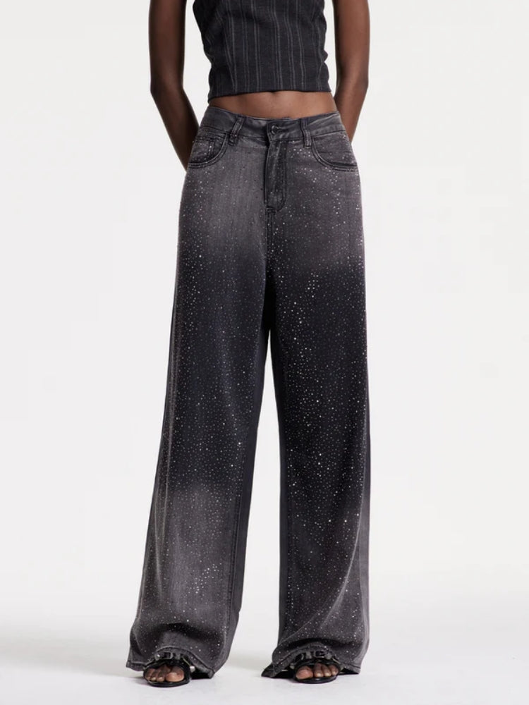 Black Rhinestone Jeans