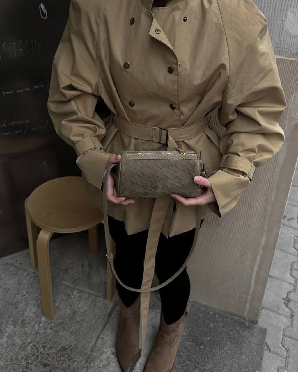 Jessica Woven Suede Bag
