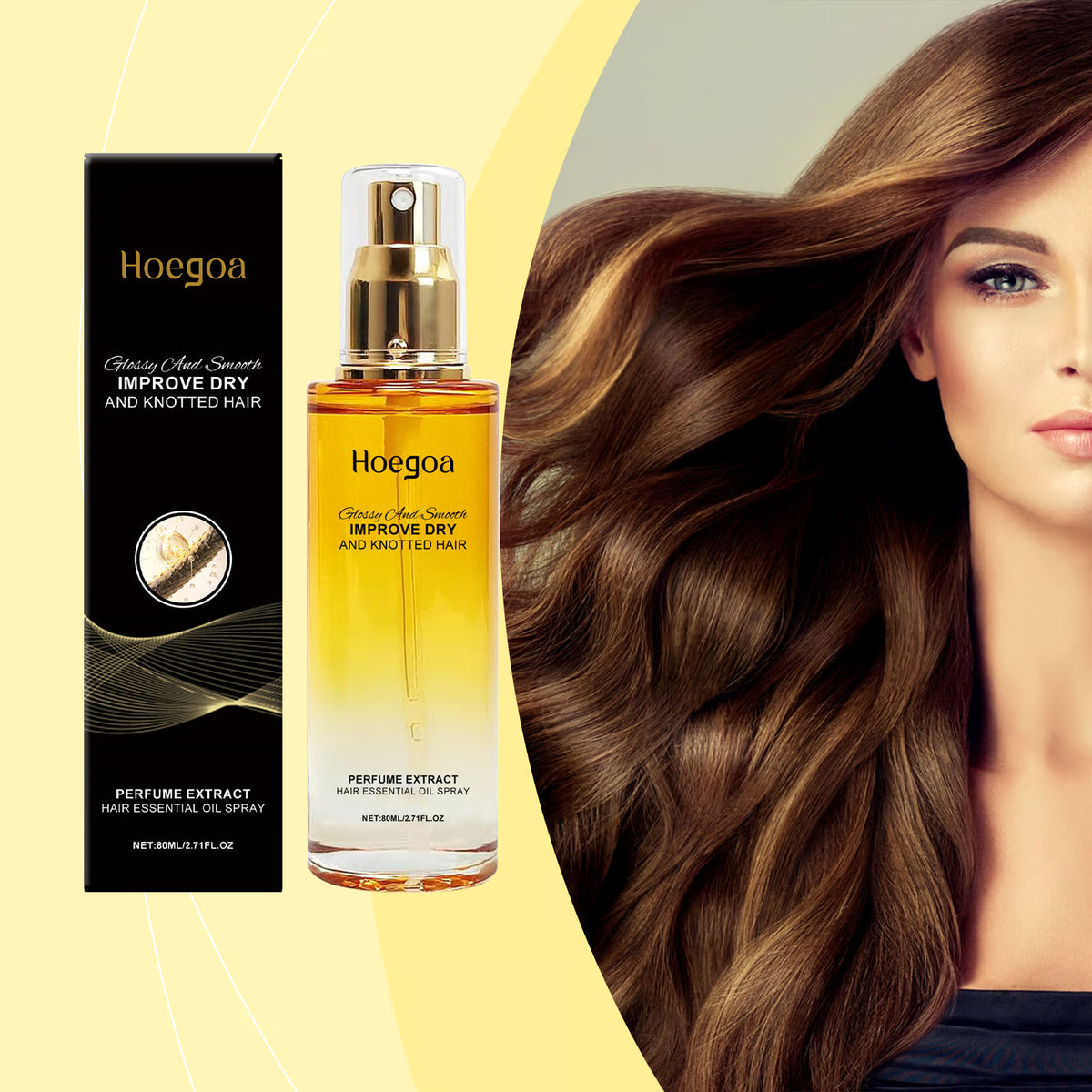 Hoegoa 80ml Conditioning Oil Spray Scalp & Hair Strengthener Leave-In Conditioner Comforting Shampoo Cleanser