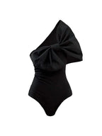 Black and White Bow One Piece Swimsuit Set