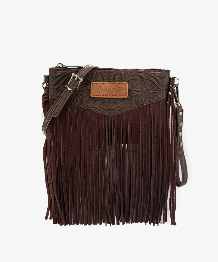 Wrangler Vintage Floral Western Fringe Crossbody Bag