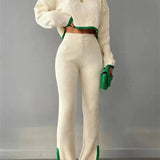 Autumn Winter 2‑Piece Knitted Tracksuit | Cozy Chic from Day to Night