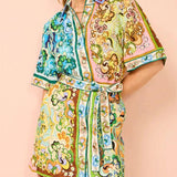 Special Satin Print Mini Dress