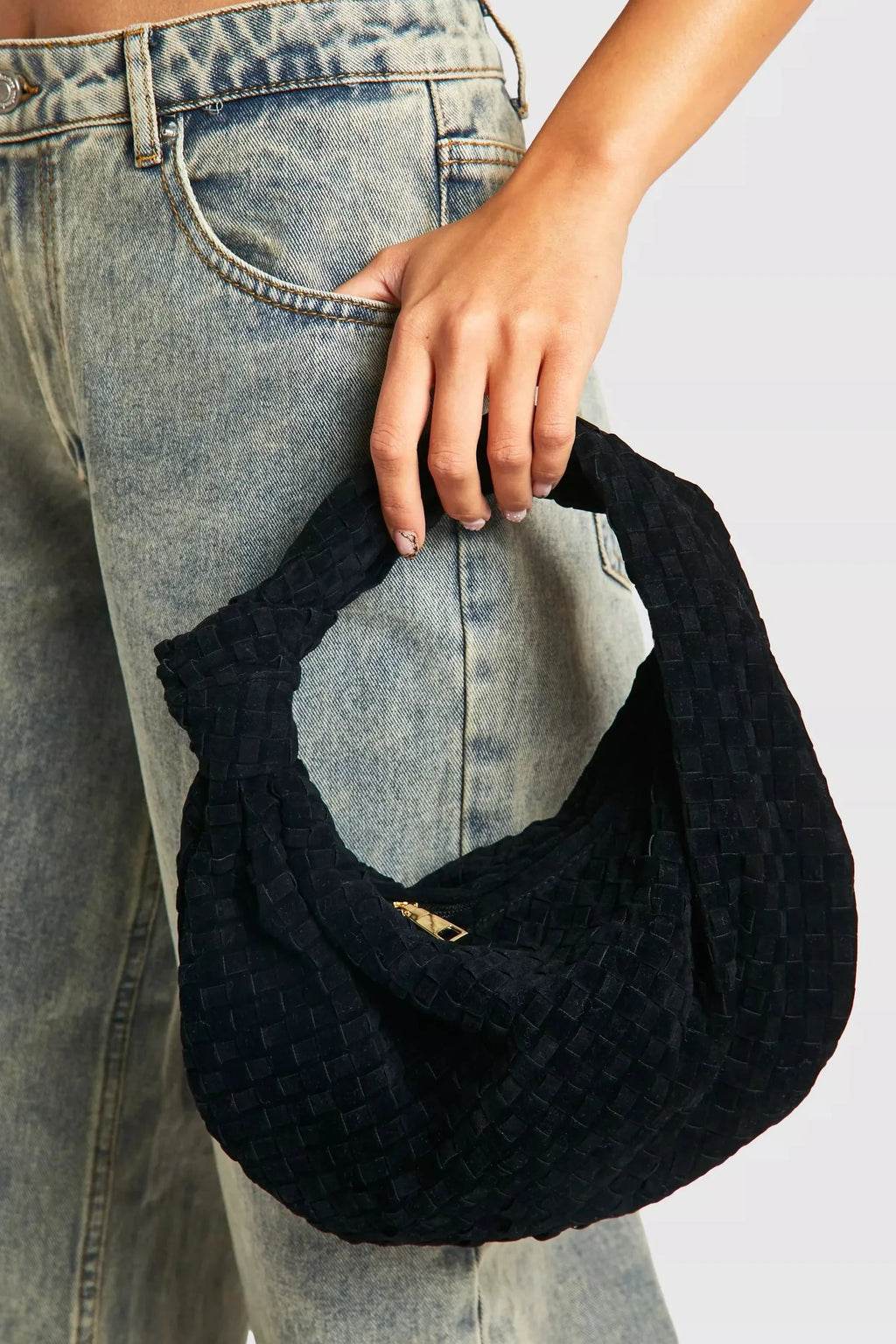 Aurelia™ Woven Suede Bag – Soft Sophistication with Distinctive Charm