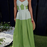 Luna Patchwork Maxi Dress – Backless Summer Elegance