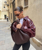 Aurelia Woven Bag  – Oversized Elegance with Practical Design
