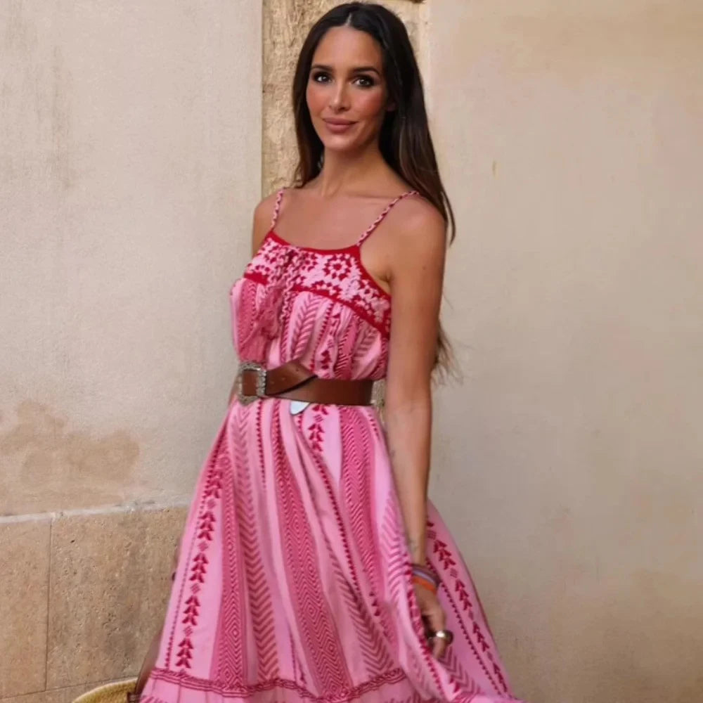 Crochet Patchwork Halter Knit Dress