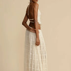 Isla Lace-Up Maxi Set | Romantic Halter Two-Piece for Summer