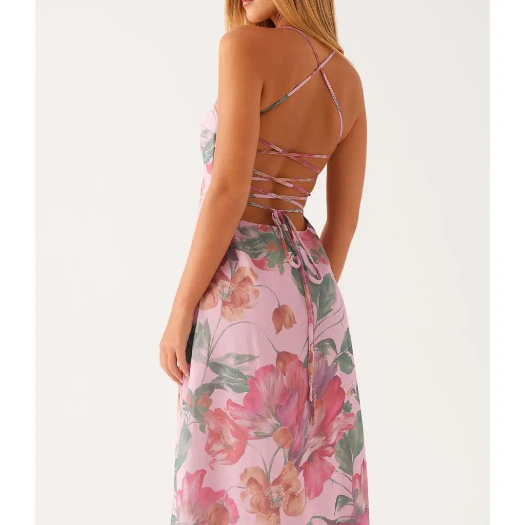 IslaBloom™ Cross-Tie Maxi Dress