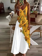 Bohemian Casual Dress – Artistic Spaghetti Strap Maxi for Relaxed Days