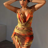 Coastal Muse Halter Mini Dress – Backless Summer Party Dress