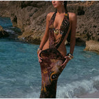 Isla Breeze Lace-Up Maxi Dress
