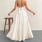 Isla Romance White Maxi Dress | Cotton Linen Elegance