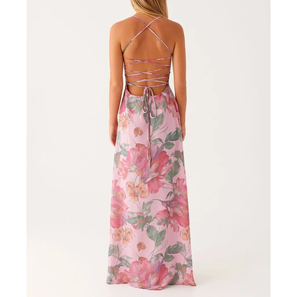 IslaBloom™ Cross-Tie Maxi Dress
