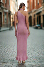 Opal Grace Embellished Knit Gown – Metallic Floral Bodycon Maxi