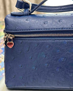 Harper Ostrich inspired Leather Vanity Bag