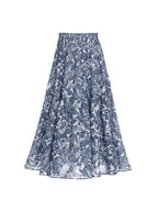 Blue Dragonfly Ruffle Skirt Swimsuit Set