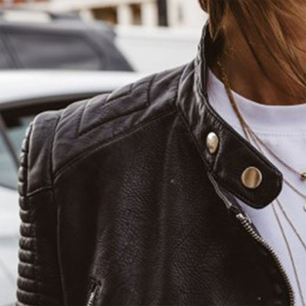 Anneliese | Lederjacke mit gesteppter Eleganz