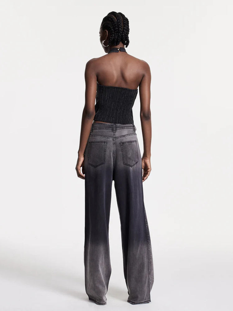 Black Rhinestone Jeans