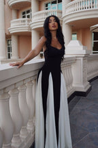 Griselda Color Block Maxi Slip Dress