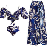 Off-Shoulder Tie-Back Floral Bikini Set
