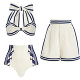 Navy Style Halter Bikini Set