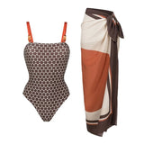 Luxury Reversible Swimsuit with Hermes-Inspired Print
