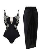 Rhinestone Rose One-Piece Swimsuit