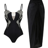 Rhinestone Rose One-Piece Swimsuit