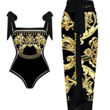 Reversible Retro Print One Piece Swimsuit