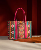 Wrangler Aztec Print Canvas Tote Bag
