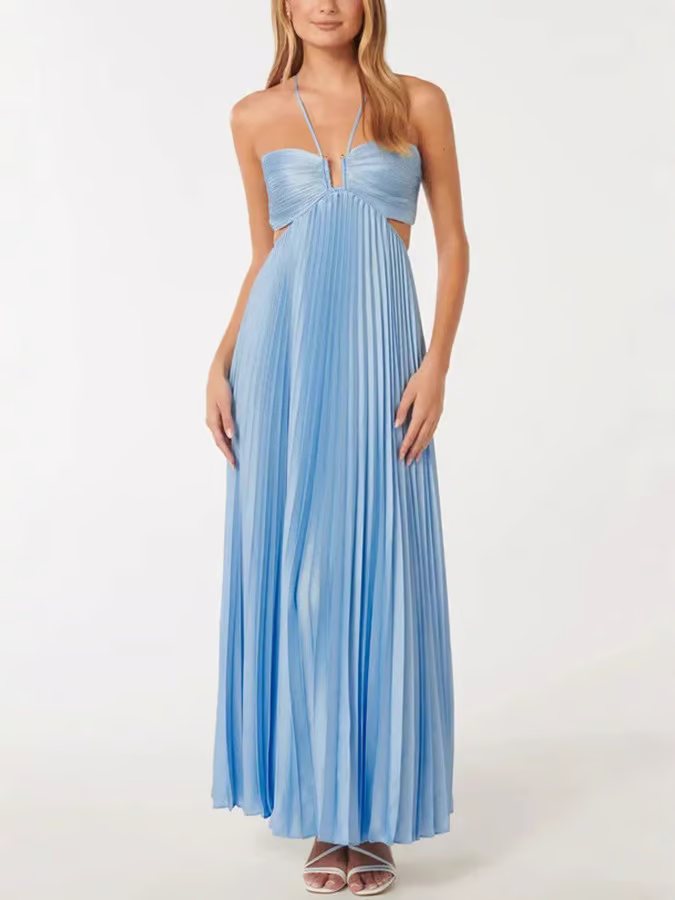 Tansy - Summer Glow Halter Maxi Dress