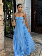 Tansy - Summer Glow Halter Maxi Dress