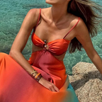 Saylor - Gradient Backless Sleeveless Sling Maxi Dress