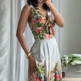 Hollow Vest Skirt Set