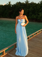 Tansy - Summer Glow Halter Maxi Dress