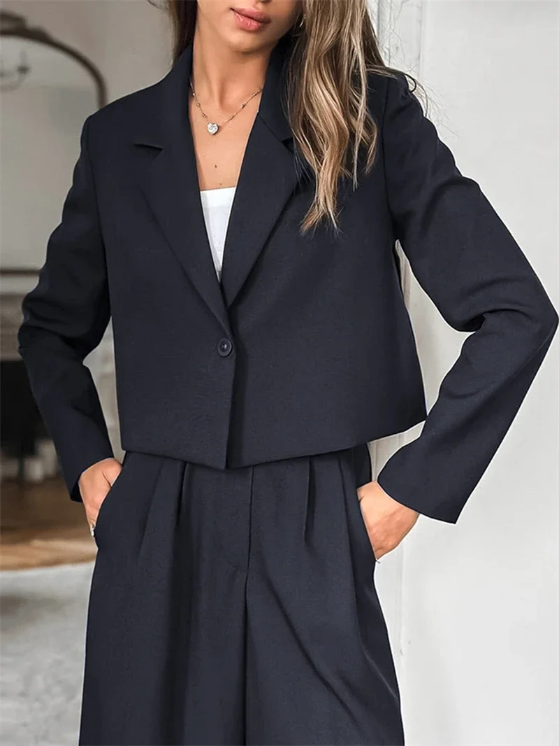 Autumn Winter  Solid Office Pants Set