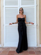 Flowing Asymmetric Caftan With Belt