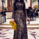 Brown Sheer Mesh Slim-Fit Dress