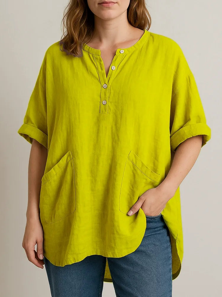 VivaEase™ ColorFlow V-Neck Top