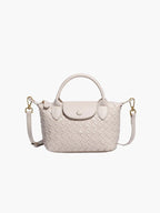 Mia™ Woven Pouch – Compact Elegance with Seasonal Charm